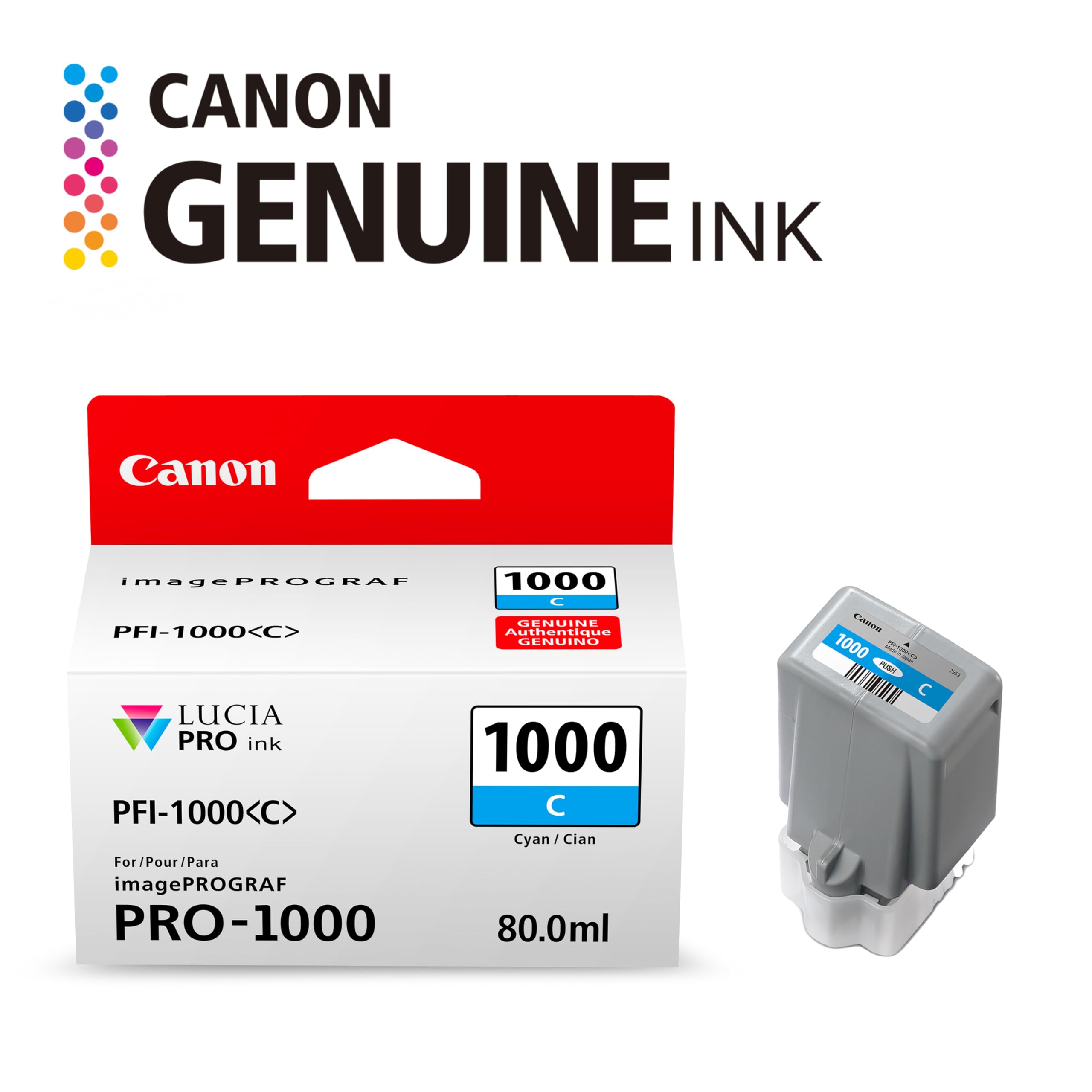 Canon PFI-1000 インクカートリッジセット Amazon.com: Canon PFI-1000 Genuine Cyan Ink Tank, Compatible with